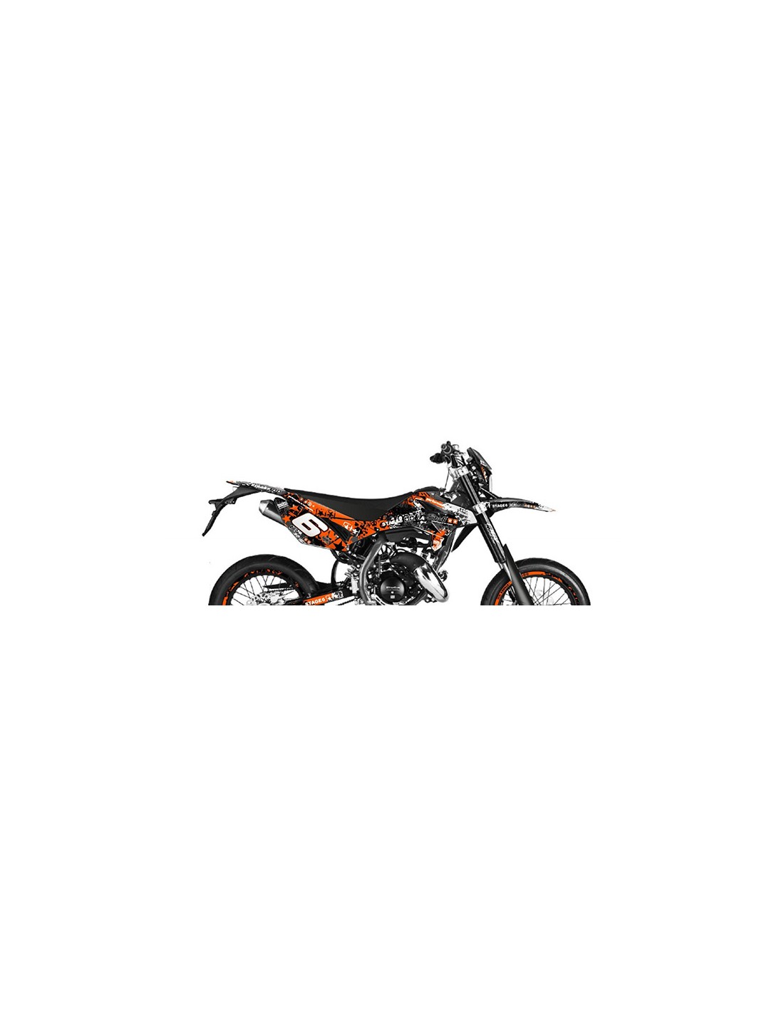 PARAMANI PERFORMANCE GRAFICA MANUBRIO MOTO NERO HUSQVARNA ADESIVO BIANCO BLU